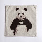 Custom Printed Panda Pattern Linen Back Cushion Cover MIC3144333440